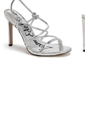 Sam Edelman Metallic Silver Strappy Slingback Heels